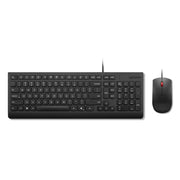 Lenovo Essential Wired Keyboard and Mouse Combo, Spill-Resistant Membrane Keyboard, Quiet Island-Style Keys, Microsoft Copilot Key, Ambidextrous Optical Mouse 1600 DPI, Black