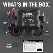 Noco GENPRO10X1 Battery Charger 12V 10A Fully Automatic Waterproof On Board