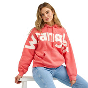 Wrangler Retro Bold Logo Sweatshirt Hoodie for Ladies - Coral - XXL