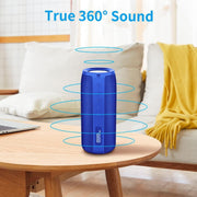 Aursear BL-37 Portable Bluetooth Wireless Speaker with Loud Stereo Deep Bass Sound, Blue