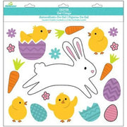 Way To Celebrate Easter Gel Window Clings, Bunnies and Chicks, 11.5 in x 12 in