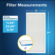 Filtrete Premium Allergen Bacteria & Virus Air Filter, 12x24x1 in, MPR 1900, MERV 13, Ultimate Allergen Reduction, Pack of 4, 4012504