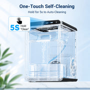 Snowyermine Countertop Nugget Ice Maker, 44 lbs Daily Output, Self-Cleaning, Touch Controls, Black Stainless Steel, HMSS06N1A007