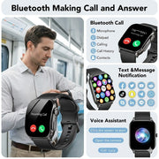 Cillso Smart Watch, 2.01 in AMOLED Display, Bluetooth Calling, Fitness Tracker with 110+ Sport Modes, IP68 Waterproof, Black
