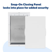 PetSafe Extreme Weather Plastic Pet Door, Energy-Saving Triple-Flap Thermal Barrier, Slide-In Locking Panel, Paintable White Frame, Large for Dogs up to 100 lb, ZPA00-16849
