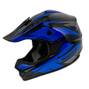 Raider GX4 Youth Motocross Helmet, Lightweight Thermoplastic Shell, Integrated Ventilation, Blue, Large, 2181115