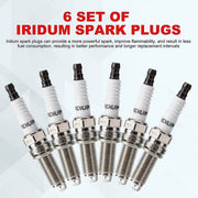 Carbole Ignition Coil and Platinum Spark Plug Set, 6 Pack, High Energy Output, Compatible with Chrysler Dodge Jeep Ram 3.6L V6 UF648
