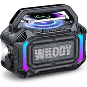 Aixiqee Bluetooth Portable Waterproof Speaker, 100W Loud Stereo with Deep Bass, IPX7 Floatable, 20H Playtime, Wireless Charging, TWS Pairing, RGB Light, Black, B100W