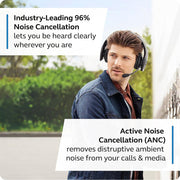 BlueParrott S650-XT 2-in1 Convertible Wireless Headset with Active Noise Cancellation, Black