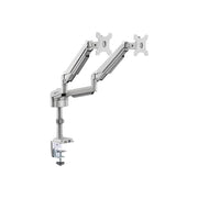 Tripp Lite Dual-Display Flex-Arm Monitor Mount, Aluminum, Clamp or Grommet, 13-34 Inch Screens, USB 3.0 and Audio Ports, DDR1732DAL