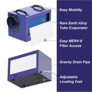 Abestorm 113 Pint Crawl Space Dehumidifiers, 12500 Sf - Purple