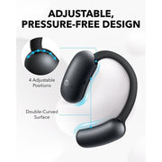 Soundcore AeroFit 2 Open-Ear Headphones by Anker, Real-Time Translation, 4 Adjustable Ear Hooks, Hi-Res Audio with Deep Bass, 42H Playtime, IP55 Waterproof, AI Clear Calls, Wireless Charging