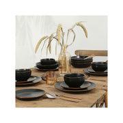 Stone + Lain Brasa 16-Pc. Stoneware Dinnerware Set - BLACK ONE SIZE