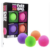 NeeDoh Teenie Sensory Stress Relieving Fuzz Balls, Multicolor, 4 Pack