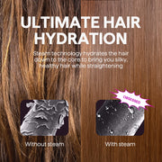 Wavytalk Pro Steam Hair Straightener Brush, 3-in-1 Hydro-Infusion Steam Technology, White