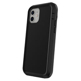 Onn Rugged Phone Case with Holster, Hard Shell Shock-Absorbent Protection for iPhone 12 and iPhone 12 Pro, Black Matte RH12RB36018247