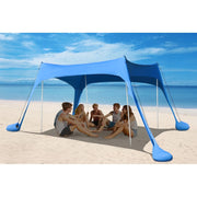 Easierhike 10x10 Beach Tent Sun Shelter, UPF 50+ Sun Protection, Windproof, Water-Resistant, Portable with Carry Bag, Royal Blue