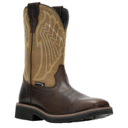 Wolverine Rancher Eagle Waterproof Steel Toe Wellington Work Boots for Men - Gravel/Tan - 12M
