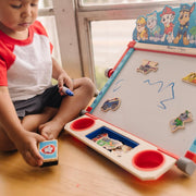 Melissa & Doug PAW Patrol Wooden Double-Sided Tabletop Art Center Easel with Magnetic Dry-Erase Board, Chalkboard, Art Supplies, Foldable Design, 33 Pieces, 6073580