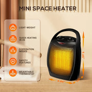 AUSEO ZC0715F 1500 Watts Small Space Heater for Indoor Use, Black