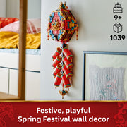 LEGO Spring Festival Fortune Firecracker Building Toy, Interactive Wall Art with Sound Effects, 1039 Pieces, Ages 9+, 80118