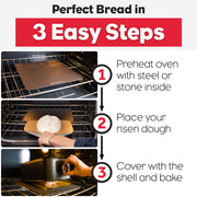 Brod & Taylor Ultralight Aluminum Baking Shell for Sourdough Bread, Oven Safe, Batard Shape, No Preheating Needed, SC-100/400