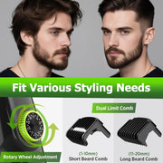 Cshidworld Beard Trimmer for Men, All-in-One Vacuum Mustache Trimmer, 20 Adjustable Length Settings - Waterproof