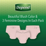 Kimberly Clark 105419700 Depend Women's 76 Ct Fit-Flex Adult Incontinence Maximum Absorbency Underwear, Medium Blush