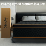 Mronae 14 Inch King Hybrid Mattress, Cooling Gel Memory Foam, Pocketed Spring, Medium Comfort, Black
