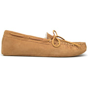 Minnetonka Sheepskin Softsole Moccasin Slipper, Tan, Wide, Men's Slip-On