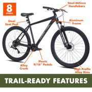 Ozark Trail Vibe 27.5 Large Mountain Bicycle, Large Frame, Black