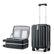 Hanke H9860 20 Inch Carry-On Luggage PC Hard Shell Suitcases, Jet Black