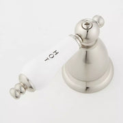 Signature Hardware SH449713BN Victorian Gooseneck Bathroom Faucet - Porcelain Lever Handles - Brushed Nickel