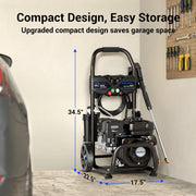 Efurden Gas Pressure Washer, 3500 PSI, 2.3 GPM, 209CC 7HP Engine, 4 Quick Connect Nozzles, 25FT Hose, Soap Tank, Black