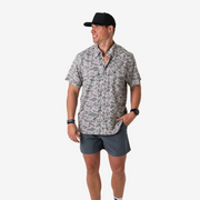 BURLEBO Men's Performance Western Short-Sleeve Button-Down Shirt, Classic Deer Camo, XL