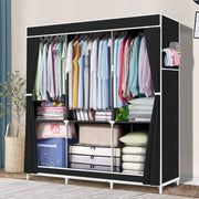 YOUPINS Portable 3-Shelf Closet Organizer, Durable Metal Frame, Breathable Fabric Cover, Black, 1172366713