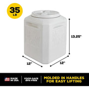Gamma2 Vittles Vault Bird Seed Storage Container, Airtight, Gray, 35 lb Capacity, 4538