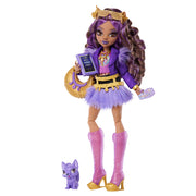 Mattel Monster High Clawdeen Wolf Doll with Furry Skirt, Moto Jacket, Pet Wolf Pup Crescent, 7 Accessories, Multicolor, JHK30
