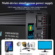 DFITO Power Inverter, 12V DC to 110V AC, 8000W Continuous, 16000W Surge, Modified Sine Wave, LCD Display