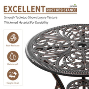 PATIO-IN PAB-104BR Outdoor Bistro Set 3 Piece Cast Aluminum Patio Bistro Sets Bronze