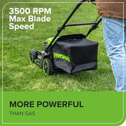 Greenworks 60V 17 in. Brushless Cordless Push Lawn Mower, 2-in-1 Mulching and Bagging, 4.0Ah Battery and Charger, MO60L419