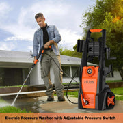 HiJob S2HJ-VC03 Electric Pressure Washer 4000 PSI Pressure Washers w/ 20 ft Hose 4 Nozzles Max 2.6 GPM Power Washers