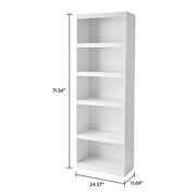 Mainstays MS5336278612035 Framed 5-Shelf Bookcase with Adjustable Shelves, White