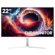 CRUA CRUA22FHD100HZVA 22 Inch FHD Computer Monitor, 21.5 Inch VA Panel, White