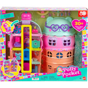 Mattel Polly Pocket Gelato House Playset, Ice Cream Cone Design, Four Floors with Elevator, 2 Micro Dolls, 25+ Accessories, Multicolor