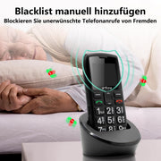Artfone C1+ 4G Volte Big Button Cell Phone for Seniors and Kids, Black, Clear Sound, SOS Button, USB-C Charging Dock