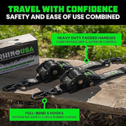 Rhino USA Retractable Ratchet Straps (2-Pack) - 2 Inch x 10 Feet (3,033lb Break Strength)