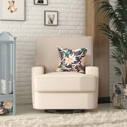 Baby Relax Rylan 4-in-1 Swivel Glider Rocker Recliner Chair, White, Polyester Velvet Upholstery, Pocketed Coil Foam Seat, NS010WHO