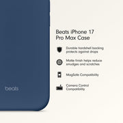 Beats iPhone 17 Pro Max Case with MagSafe, Camera Control, Matte Finish, Microfiber Lining, Bedrock Blue