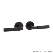 Signature Hardware PRIV-Latch28-238-BLK Satcher Brass Passage Interior Door Set - Lever Handle - 2-3/8 Backset - Right Hand - Satin Black